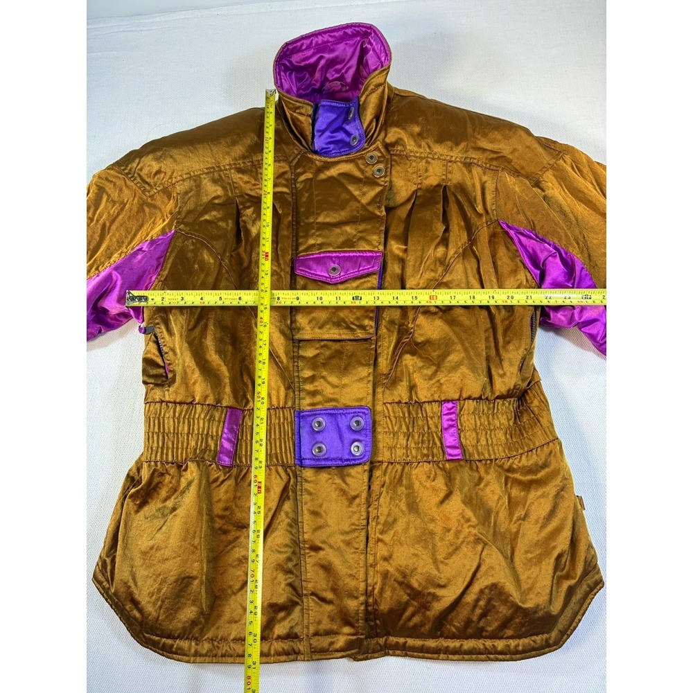 Vintage Gerry Ski‎ Jacket Women's XL Gold Purple Colorblock 80s 90s Retro - Picture 9 of 10